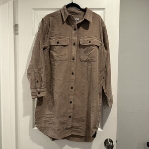 Outerknown Women’s Blanket Corduroy Shirt Dress Organic Cotton Size Medium NWT